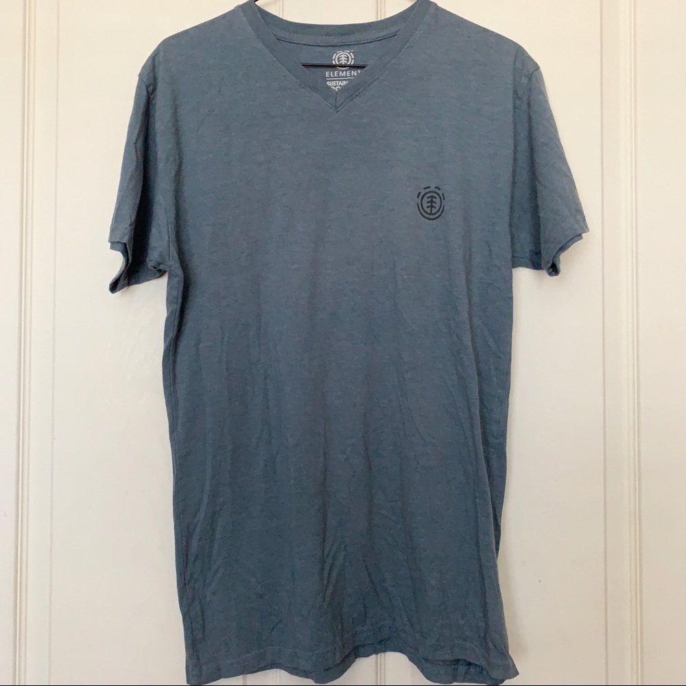 element dusty blue v neck shirt